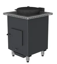 Комплект дровяная печь для казана с тумбой, 90x70х61 см, Ontario, KuhniGrill