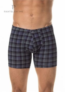 Трусы мужские боксеры удлинённые Pantelemone PMHL-1427, клетка сине-зеленая