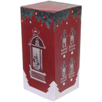 Сувенир с подсветкой «Дед Мороз в снегопад» 10*10*28 см (питание от USB и батареек)