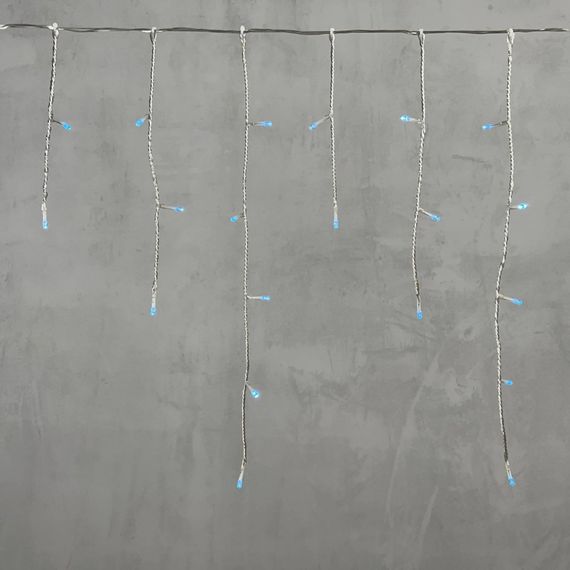 Светодиодная бахрома 3*0.5 м., 3 батарейки типа D 4.5V, 100 LED ламп синего цвета, прозрачный силикон, LTC (ECC100-10-8B)