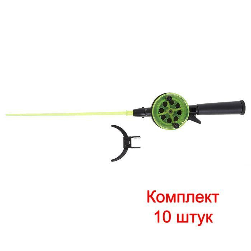 Удочка для зимней рыбалки Три Кита Tehno, катушка d-65mm с пластмассовой ручкой, (хлыст - поликарбонат), (упк. 10шт.)