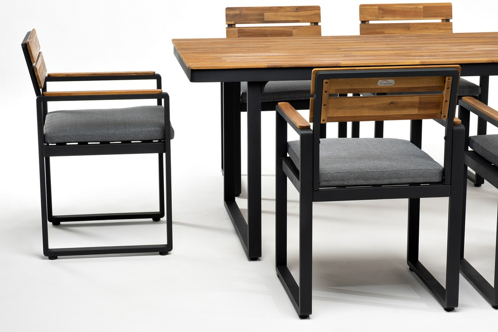 Обеденный стул из алюминия Joygarden ТОПА, темно-серый графит