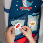 Набор для детского сада: кармашек, чехол, наклейки. Самосвал