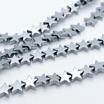 Гематит Звезда бусины (имитация), цвет серебристый, размер около 8,8*8,1 мм, цена за отрезок 19 см (1/2 нити)