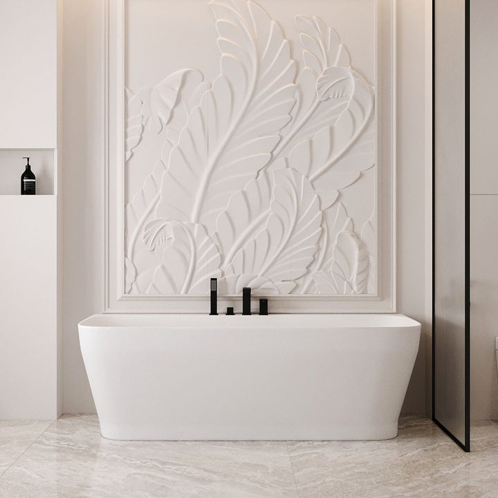 Ванна из искусственного камня ABBER Stein AS9616 белая матовая