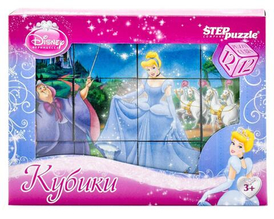 Кубики 12шт. Disney "Золушка" (Степ пазл)