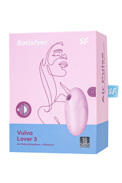 Вакуум-волновой бесконтактный стимулятор клитора Satisfyer Vulva Lover 3, силикон, розовый