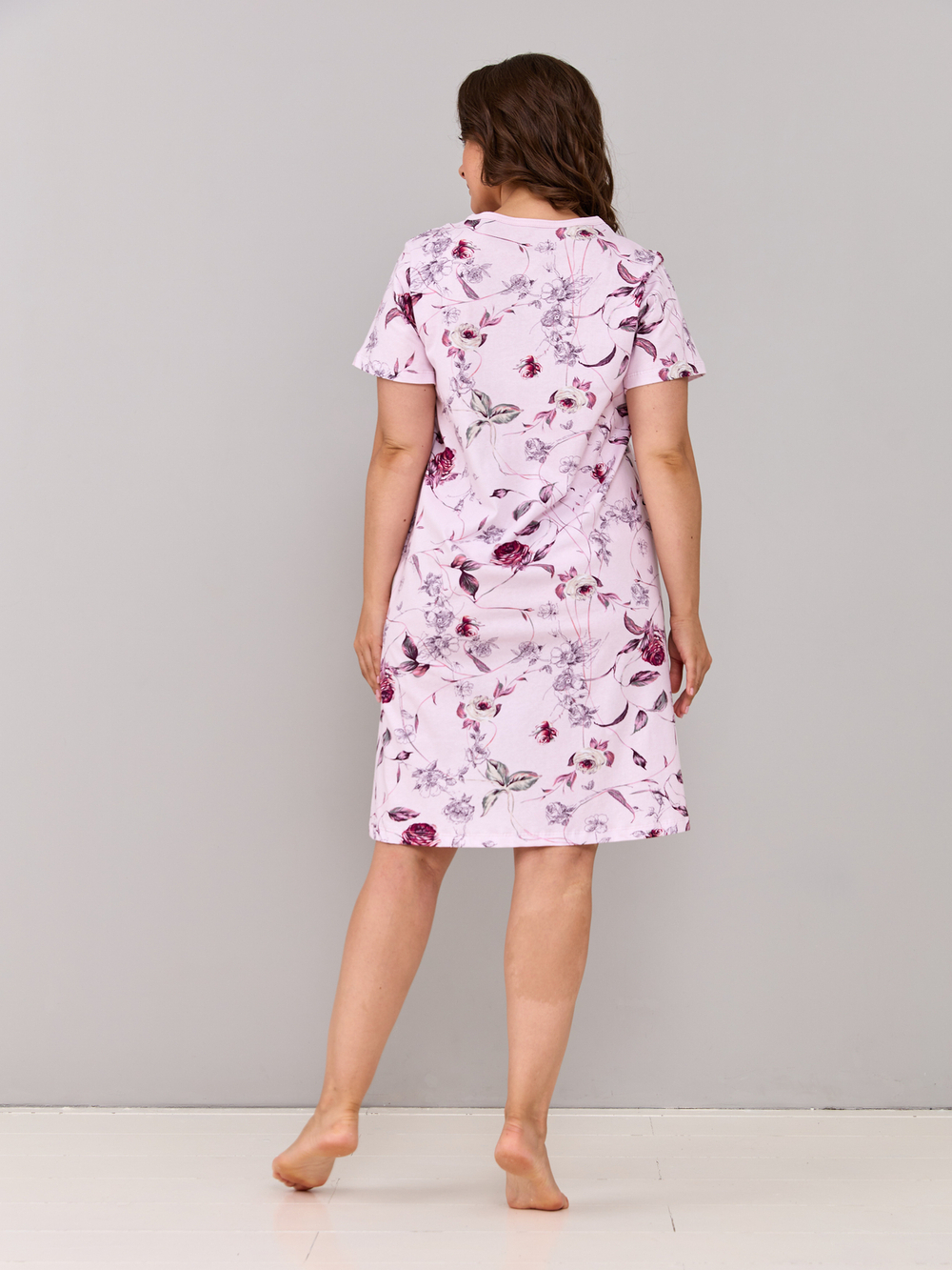 Ночная сорочка С-018/розовый-розы