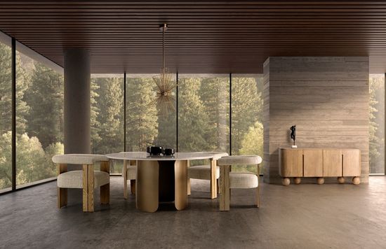 Обеденный стол VIMPERK 150 мрамор и сталь Испания