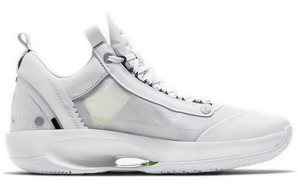 Jordan Air Jordan 34 Low PF "Pure Money" comfortable and versatile shock absorption, non-slip and wear-resistant low-top basketball shoes men's silver domestic version