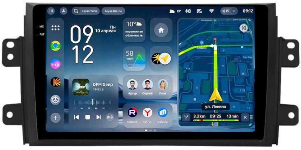 Магнитола Suzuki SX4 2006-2014 - Teyes CC4-PRO монитор 9.5" 2K QLED на Android 13, Snapdragon 778G, AI, CarPlay, DSP, 4G SIM-слот