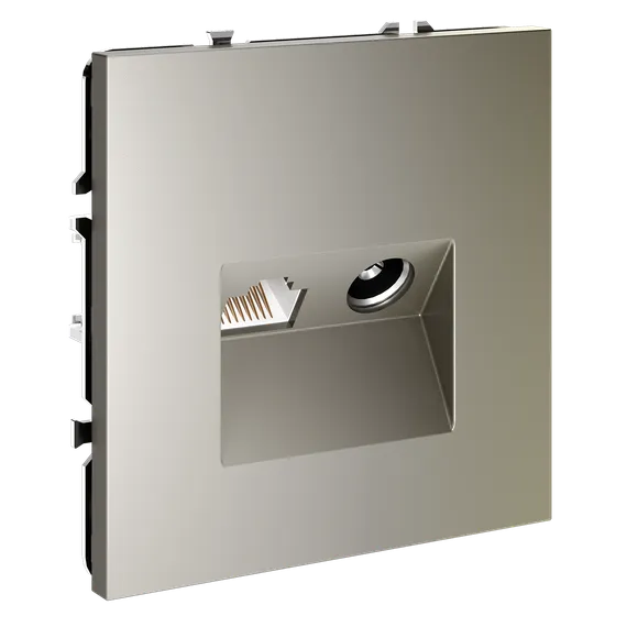 Розетка телевизионная встраиваемая VOLTUM S70 TV+RJ45 кат. 6, (шелк) vls060704