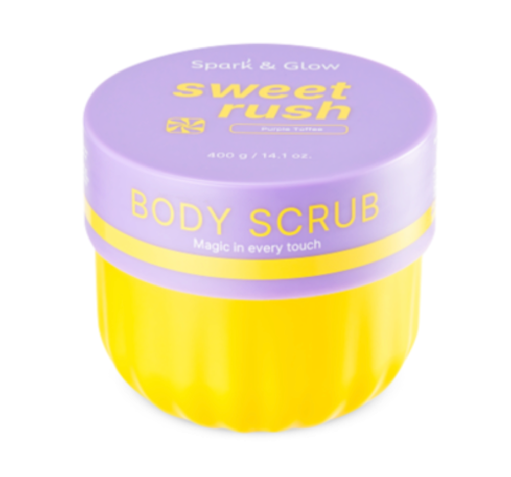 Скраб для тела с ароматом соленой карамели SPARK&GLOW Body Scrub Purple Toffee Scent 400 мл