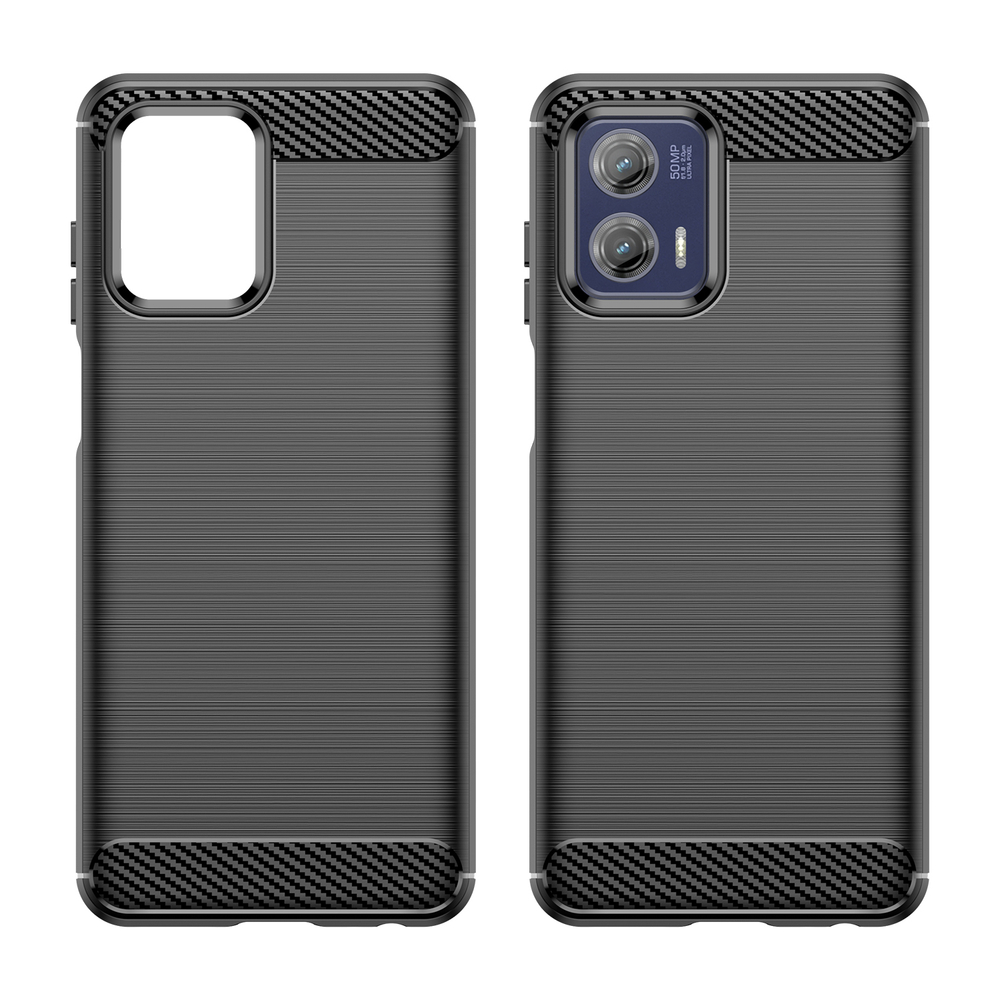 Мягкий защитный чехол в стиле карбон для Motorola Moto G73, серия Carbon от Caseport