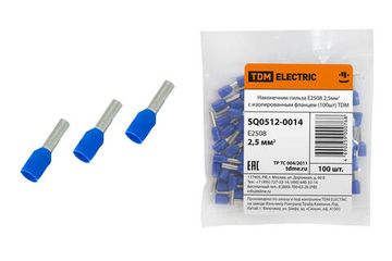 Наконечник НШВИ 2,5 мм² Е2508 (в упак 100 шт) TDM