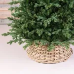 Корзина под елку, цельная, светло-коричневая, ротанг