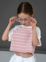 Футболка для девочки укороченная оверсайз