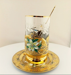 Чайный набор "Лилии"  с эмалью