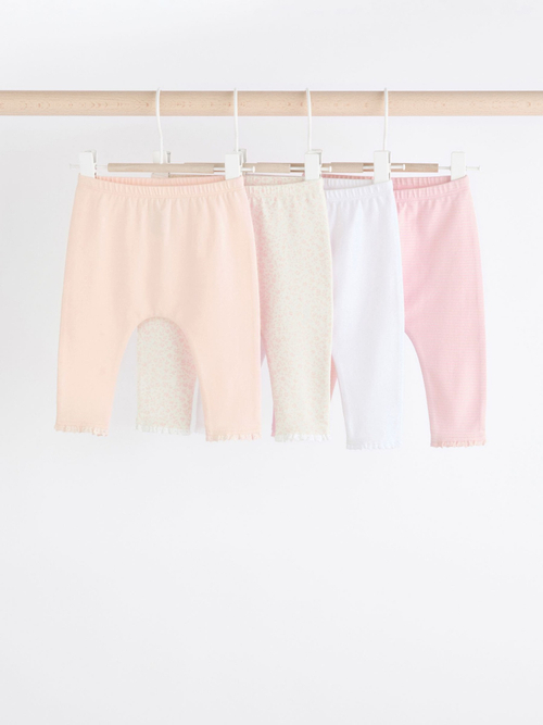 Легинсы для малышей Next Q95-321, 4 шт., Белый, Розовый