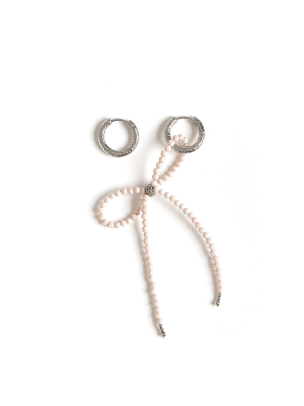 Серьги "Bow Beige Zircon"