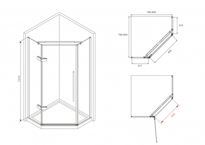 Душевой уголок ABBER Ewiges Wasser AG05080