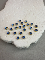 Шатоны 4 мм, Сапфир в золоте, 25 шт