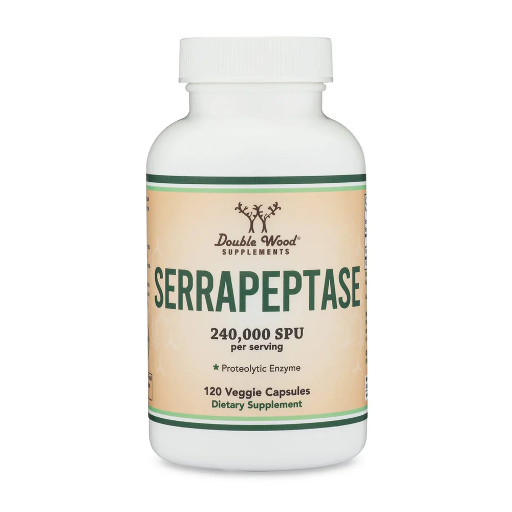 Double Wood Supplements - Serrapeptase - 120 x 120,000 SPU capsules