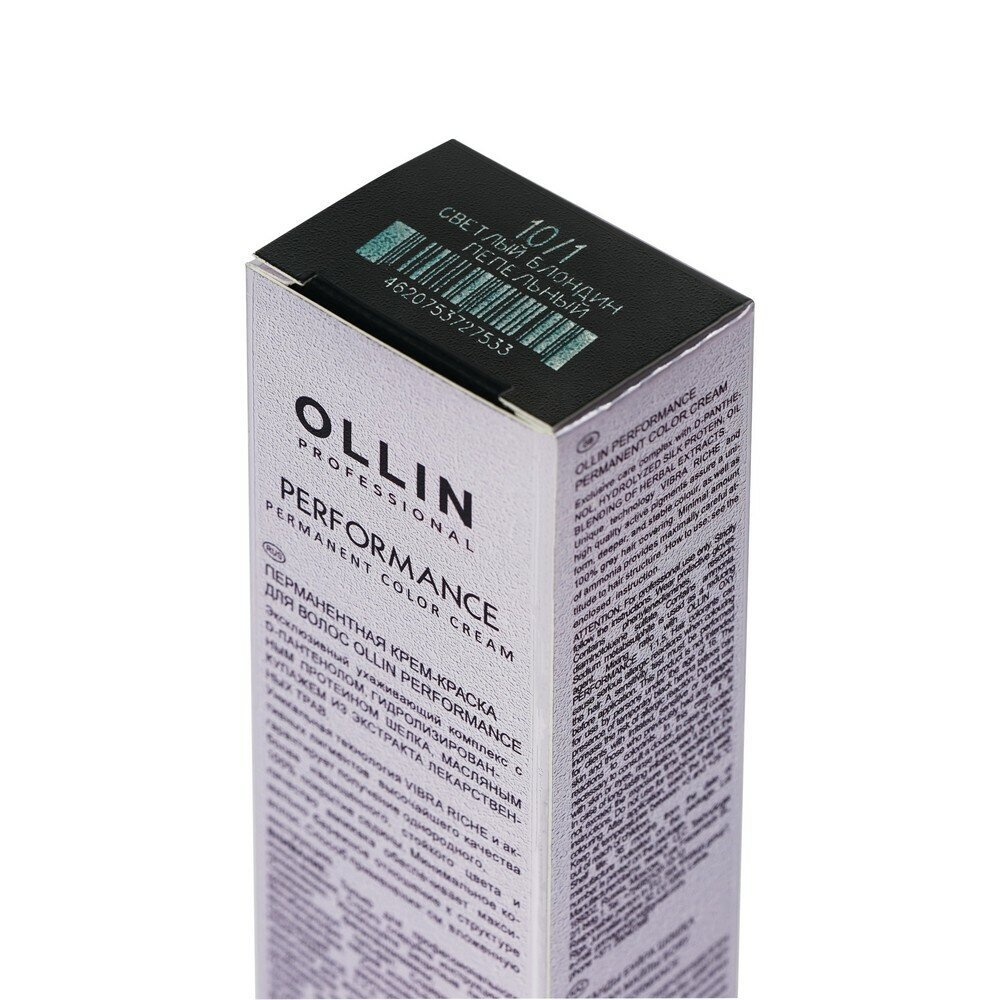 OLLIN PERFORMANCE 10/1 светлый блондин пепельный 60мл Перманентная крем-краска для волос