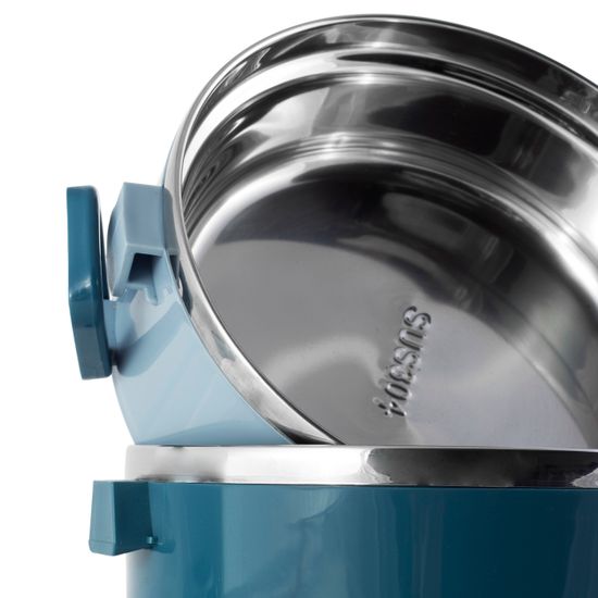 Ланч бокс двойной 1700 мл. Kamille KM 2136 пластик, нержавеющая сталь