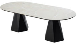Стол ОРФЕЙ  240 нераскладной ONYX SABLE PULIDO, керамика / Черный каркас М-City