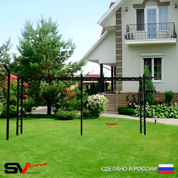 Уличная шведская стенка Sv Sport рукоход х 2 с комплектом турник прямой У51533 (Турник/Брусья/"Лодочка"/Кронш бокс)