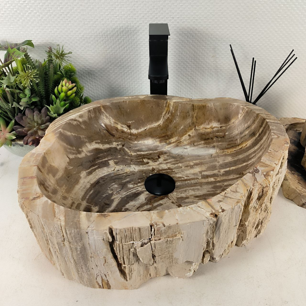 Раковина из окаменелого дерева OD-64674 48*42*15 0175