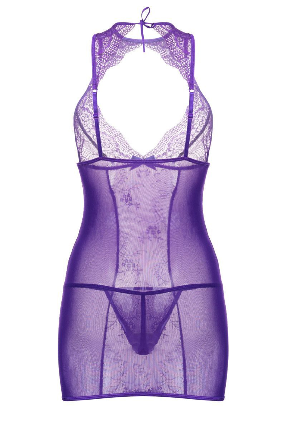 Сорочка с фигурным декольте и трусиками в комплекте