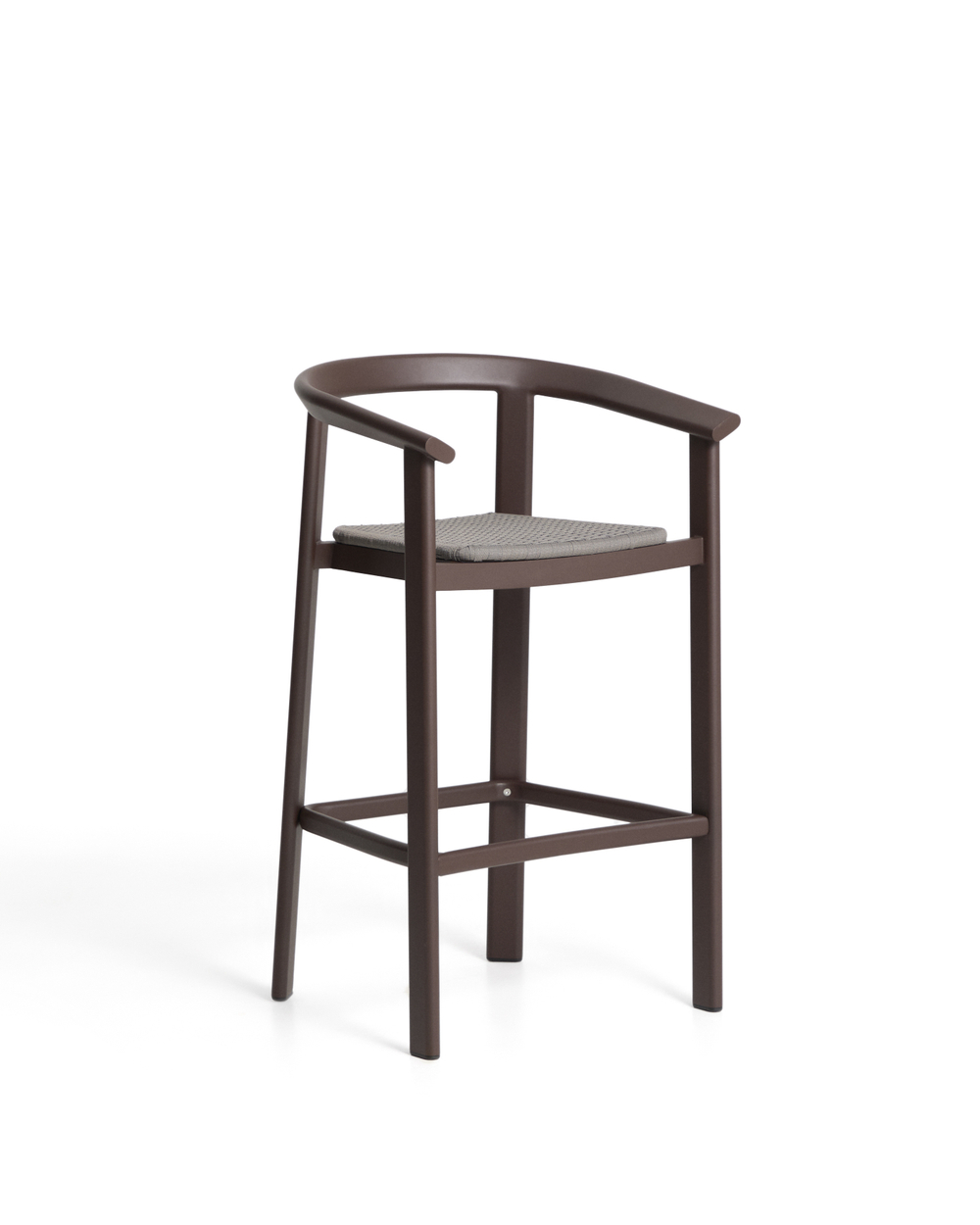 Уличный барный стул Erice из алюминия и веревки коричневого цвета, 75 см