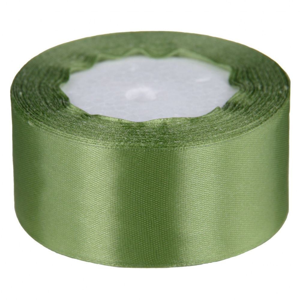 Лента атласная 3,8см*22,85м ТРАВЯНОЙ