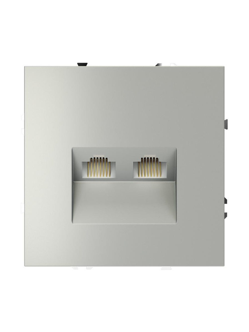 Розетка компьютерная 2-м СП S70 RJ45 + RJ45 кат.6 механизм сталь Voltum VLS060205
