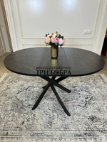 Стол круглый раздвижной "Лофт", черный каспий