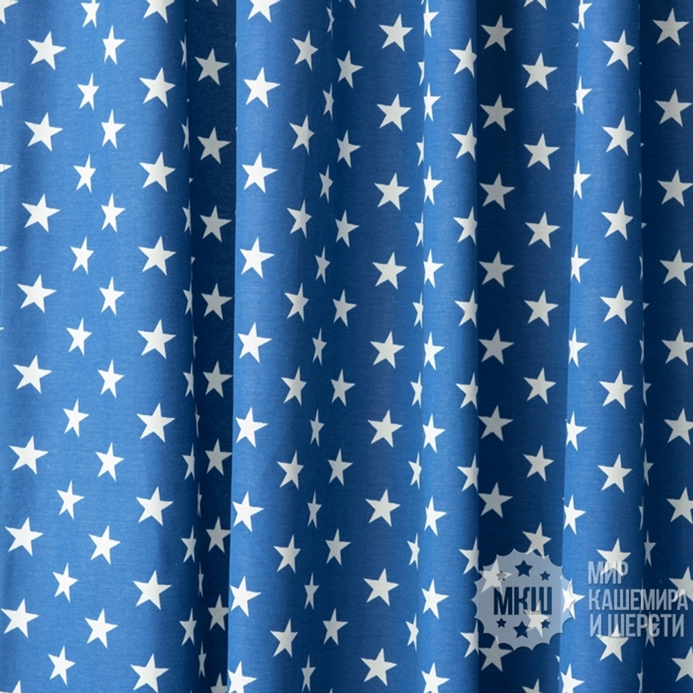 Хлопковые шторы для спальни СИРИ (арт. BL01-258-04)  - (170х270)х2 см.  - синие