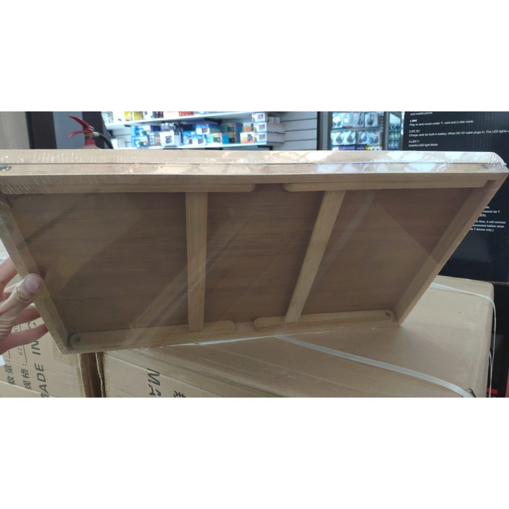 Столик - поднос для завтрака, из натурального бамбука, складывающийся "Bamboo Bed Tray" 50×30см