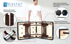 Массажный стол Master Argo черный, складной