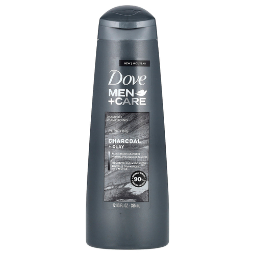Dove, Men + Care, шампунь, очищающий, уголь и глина, 355 мл (12 жидк. унц.)