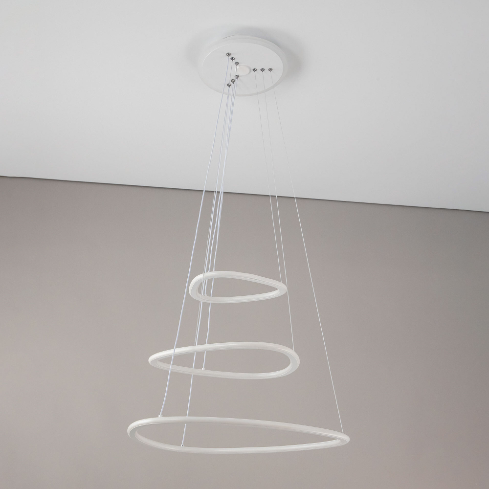 Citilux Неон Смарт CL731A330E RGB Умная подвесная люстра Белая