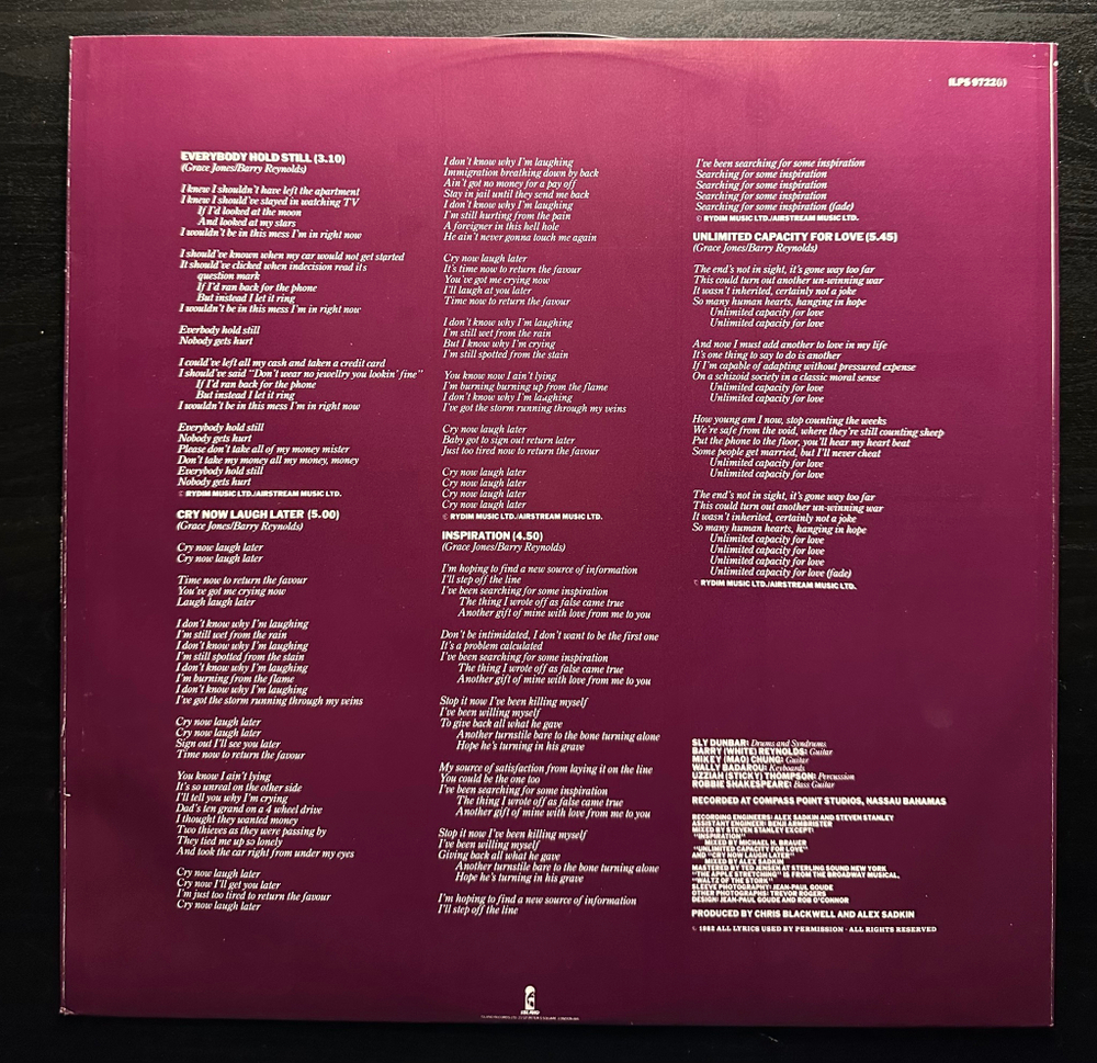 Grace Jones - Living My Life (Скандинавия 1982г.)