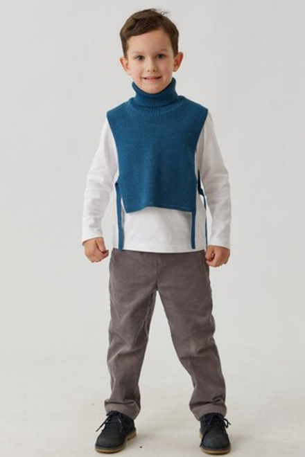 Манишка детская цвета морской волны