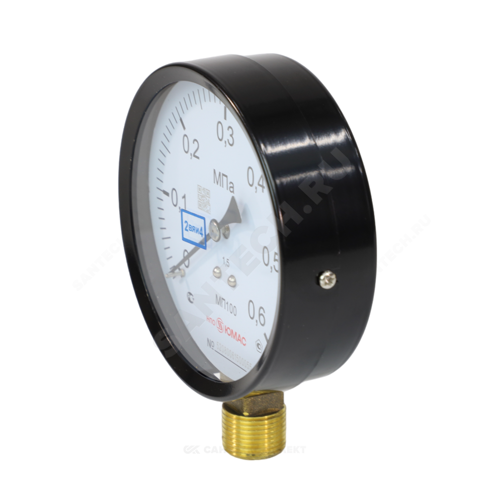 Манометр МП100 радиальный Дк100мм 0-0,6 МПа кл.1,5 G1/2" НПО ЮМАС