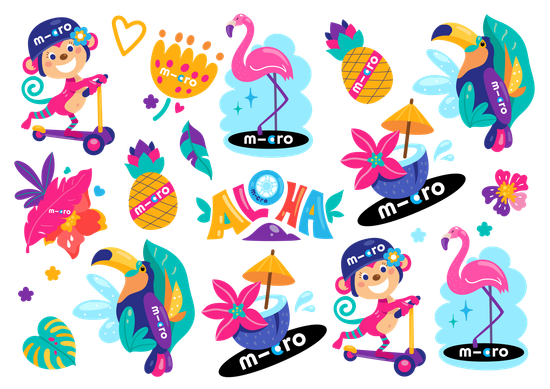 Стикерпак Micro на самокат - Алоха 15 шт