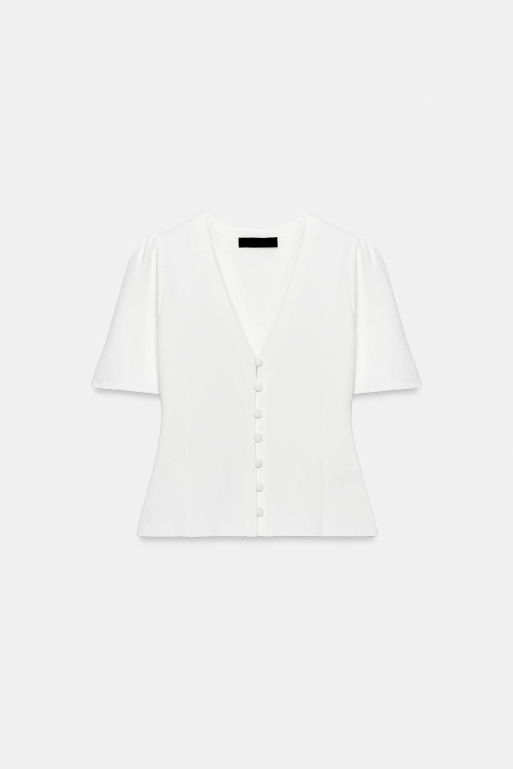 ZARA КАРДИГАН С КОРОТКИМИ РУКАВАМИ, БЕЛЫЙ