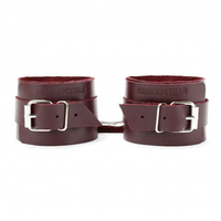 Бордовые кожаные наручники БДСМ Арсенал Lady's Arsenal Maroon Handcuffs 67002