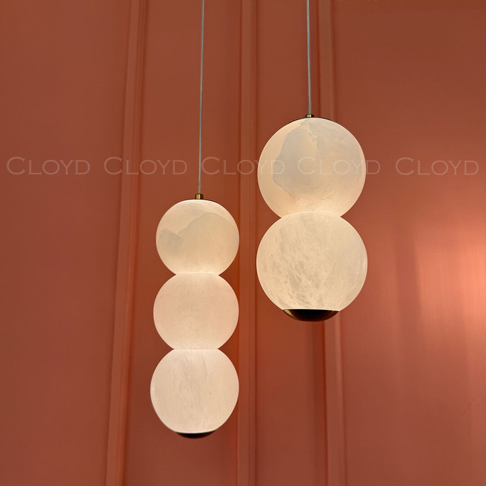 Подвесной светильник Cloyd ORIONIS P3 / выс. 36 см - алебастр - латунь (арт.12531)