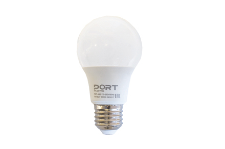 Лампа светодиодная LED матовая Port, E27, A60, 7 Вт, 3000 К, теплый свет
